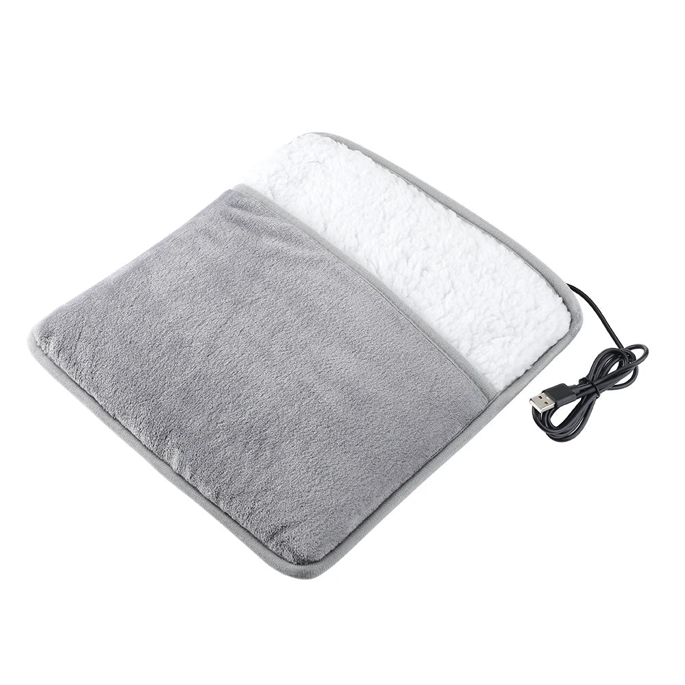 USB Electric Foot Warmer – Soft Plush Heating Pad with Dual-Sided Heat