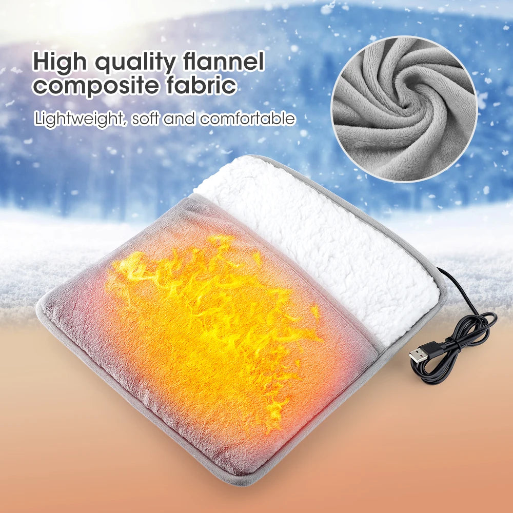 USB Electric Foot Warmer – Soft Plush Heating Pad with Dual-Sided Heat